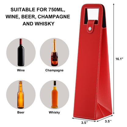 Blue Leather Wine Gift Bag