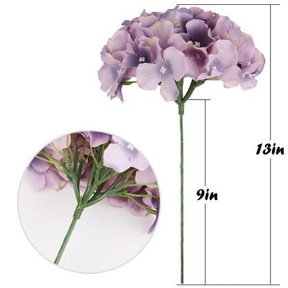 Silk Hydrangea Heads with Stems, Pack of 10