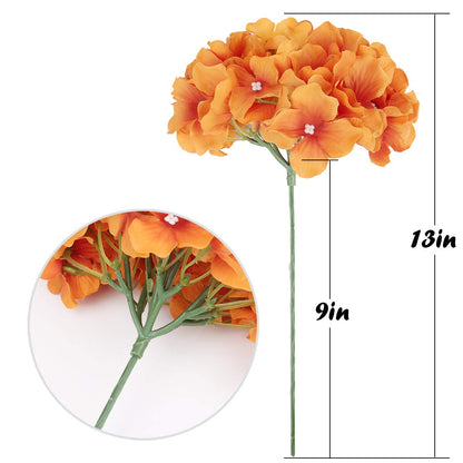 Silk Hydrangea Heads with Stems, Pack of 10