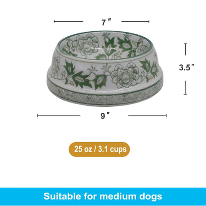 Hand-Painted Blue and White Ceramic Pet Bowl