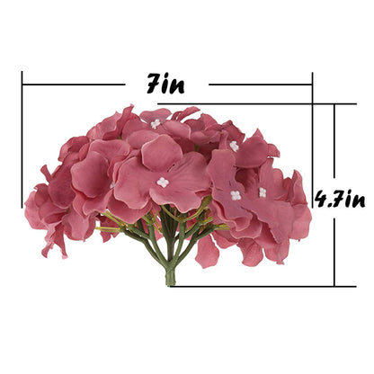 Silk Hydrangea Heads with Stems, Pack of 10