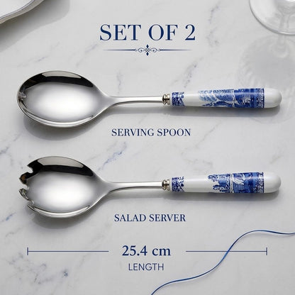 Spode Blue Italian Salad Servers, Set of 2