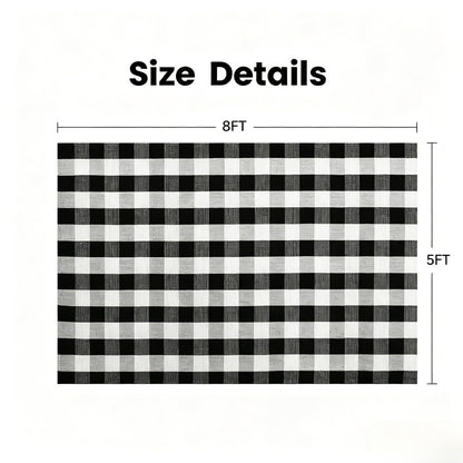 MUBIN Blue White Plaid Cotton Rug, 27.5x43