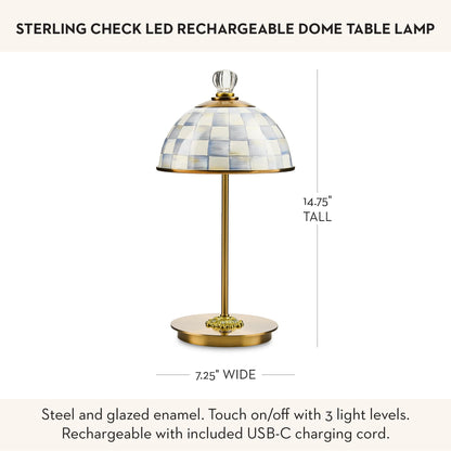 MacKenzie-Childs LED Dome Table Lamp, Sky Check