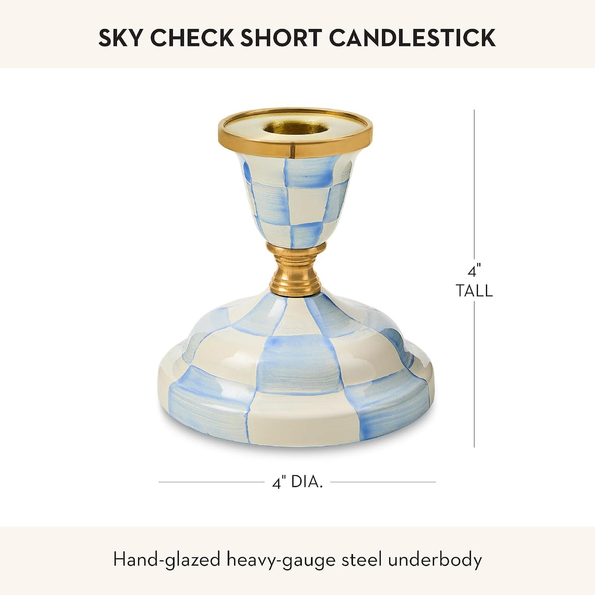 MacKenzie-Childs Sky Check Pillar Candlestick