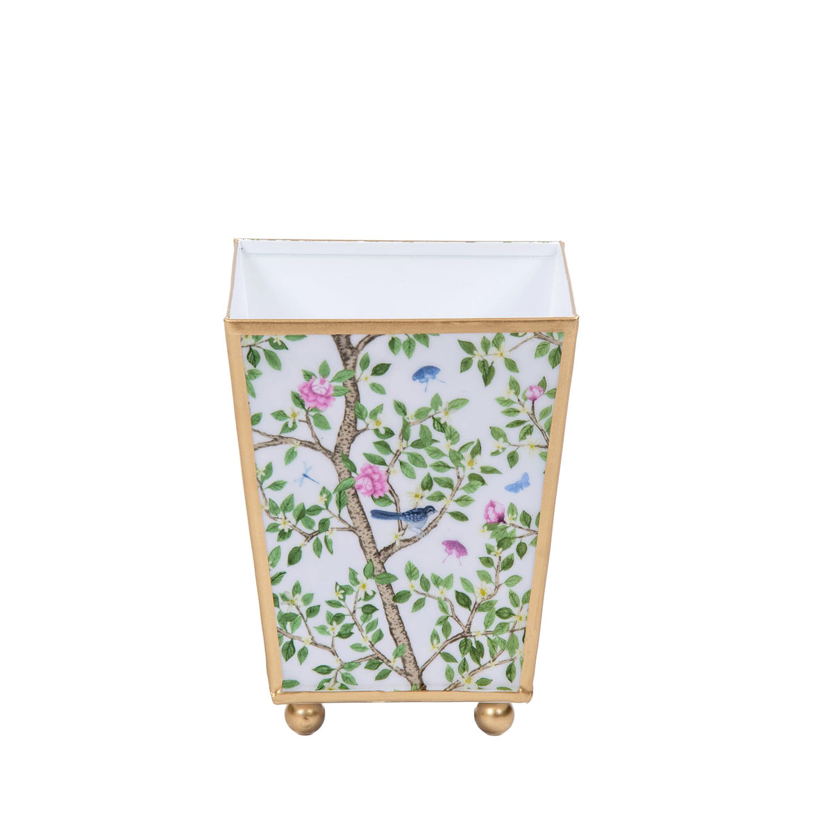 Blue and White Enamel Cachepot, 4 Inch