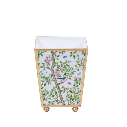Blue and White Enamel Cachepot, 4 Inch