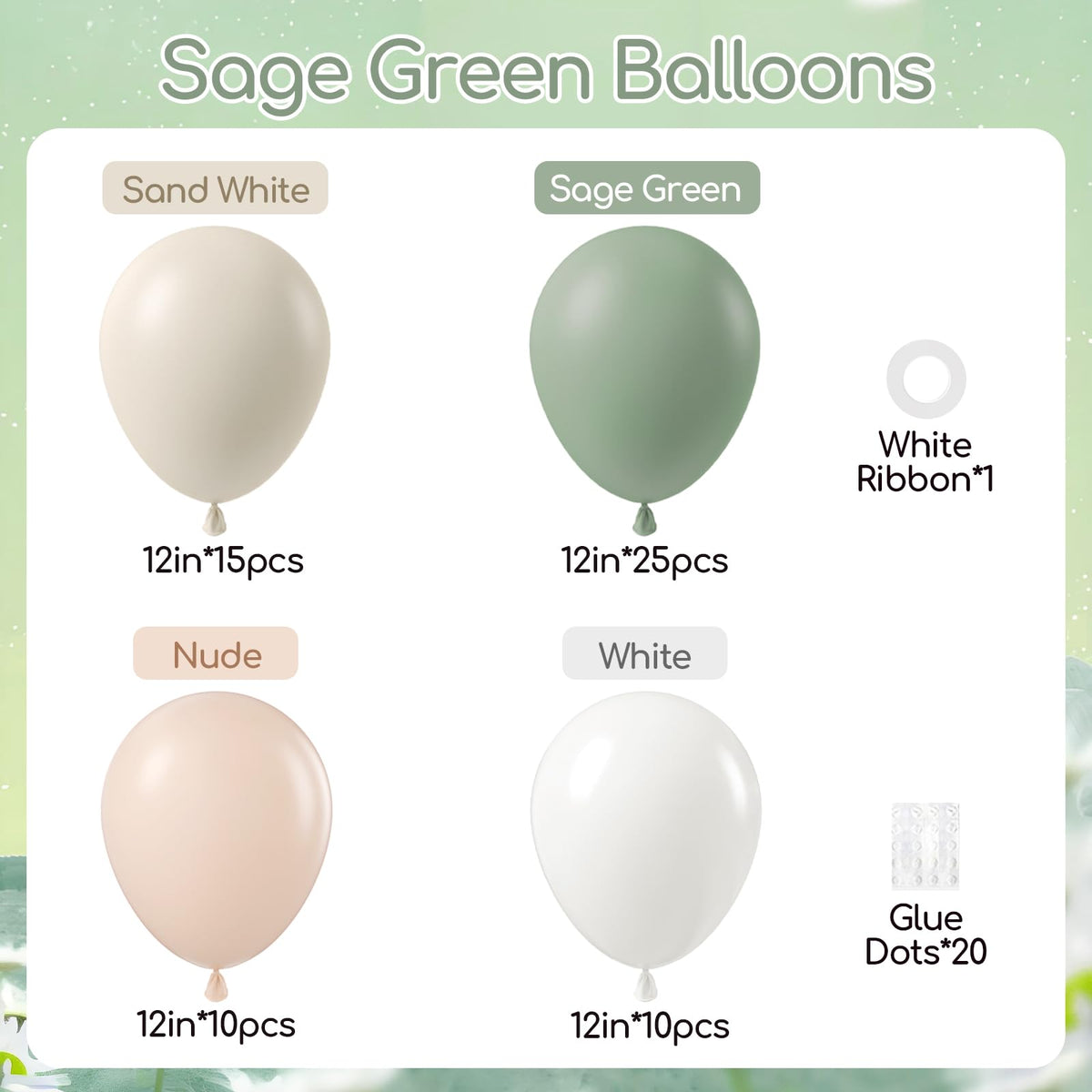 Blue and White Balloon Kit, 60 Pieces