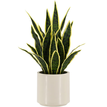 Faux White Orchid in Pot, 23 Inch