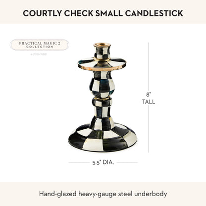 MacKenzie-Childs Sky Check Pillar Candlestick