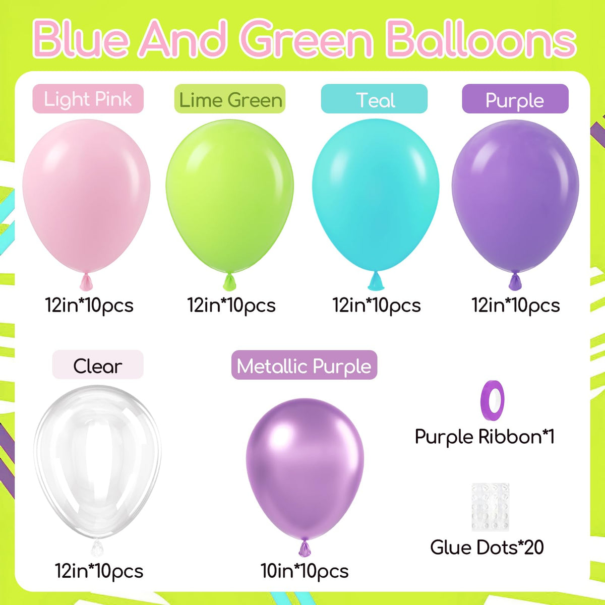 Blue and White Balloon Kit, 60 Pieces