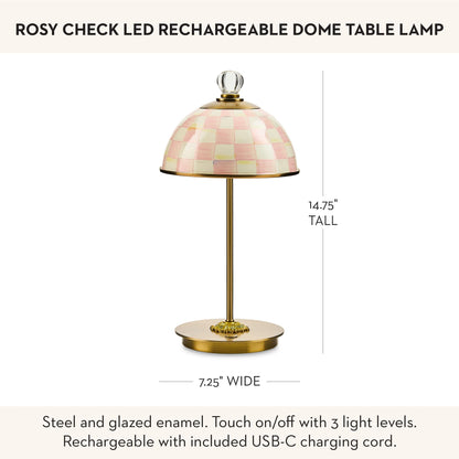 MacKenzie-Childs LED Dome Table Lamp, Sky Check