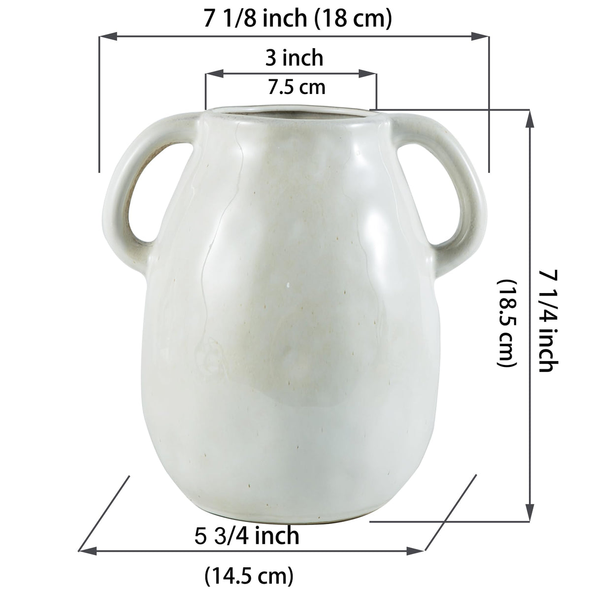 Blue Ceramic Vase with Two Handles