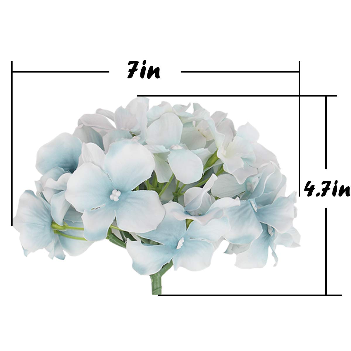 Silk Hydrangea Heads with Stems, Pack of 10