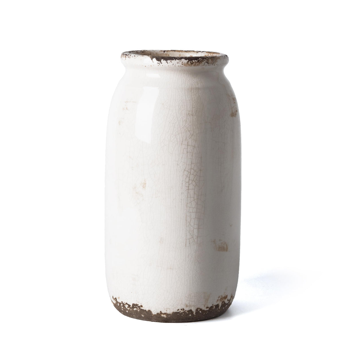 Victor & Teresa Rustic Blue and White Vase, 8"