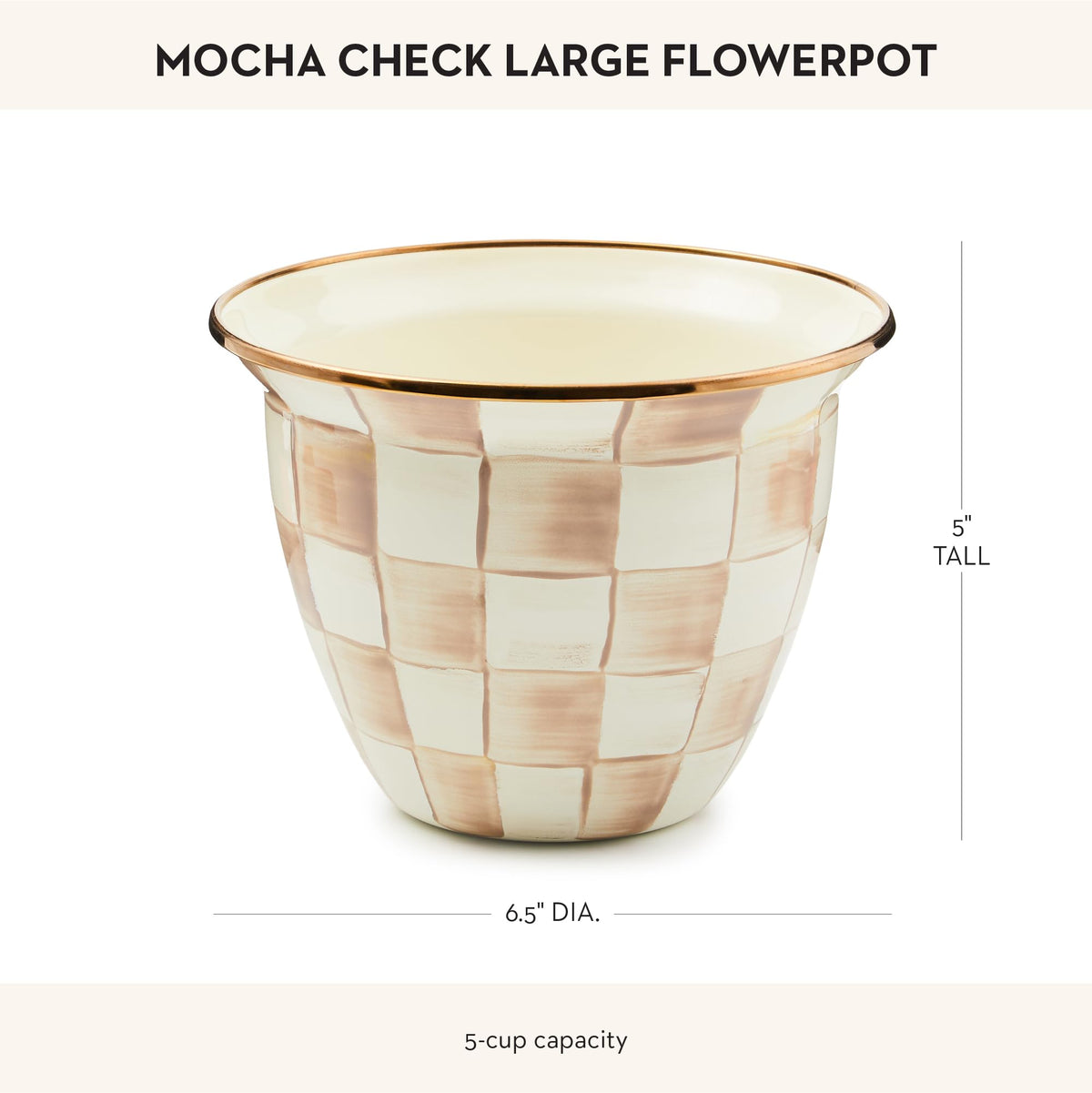 MacKenzie-Childs Sky Check Enamel Flowerpot, Large