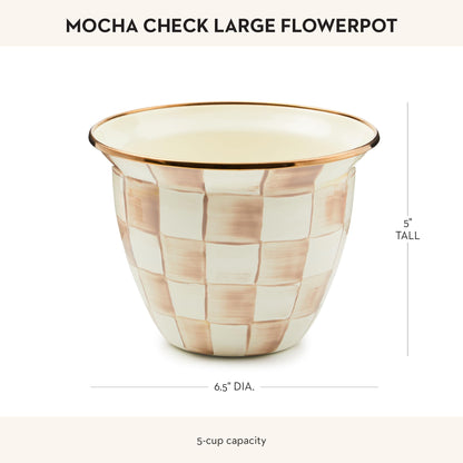 MacKenzie-Childs Sky Check Enamel Flowerpot, Large
