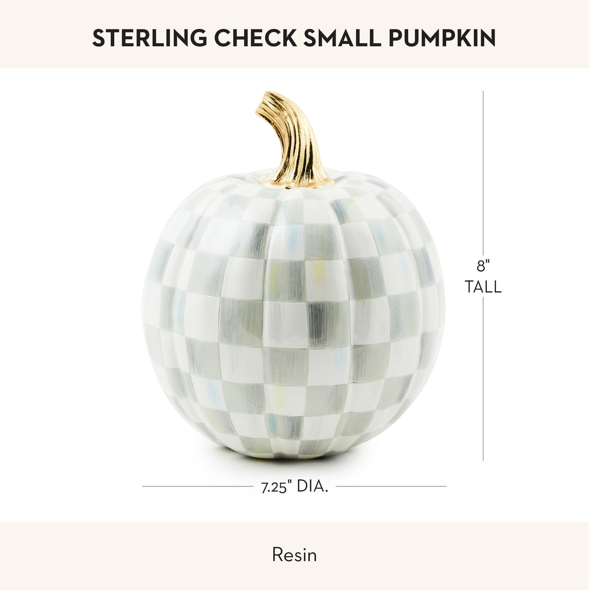 MacKenzie-Childs Resin Pumpkin, Royal Check