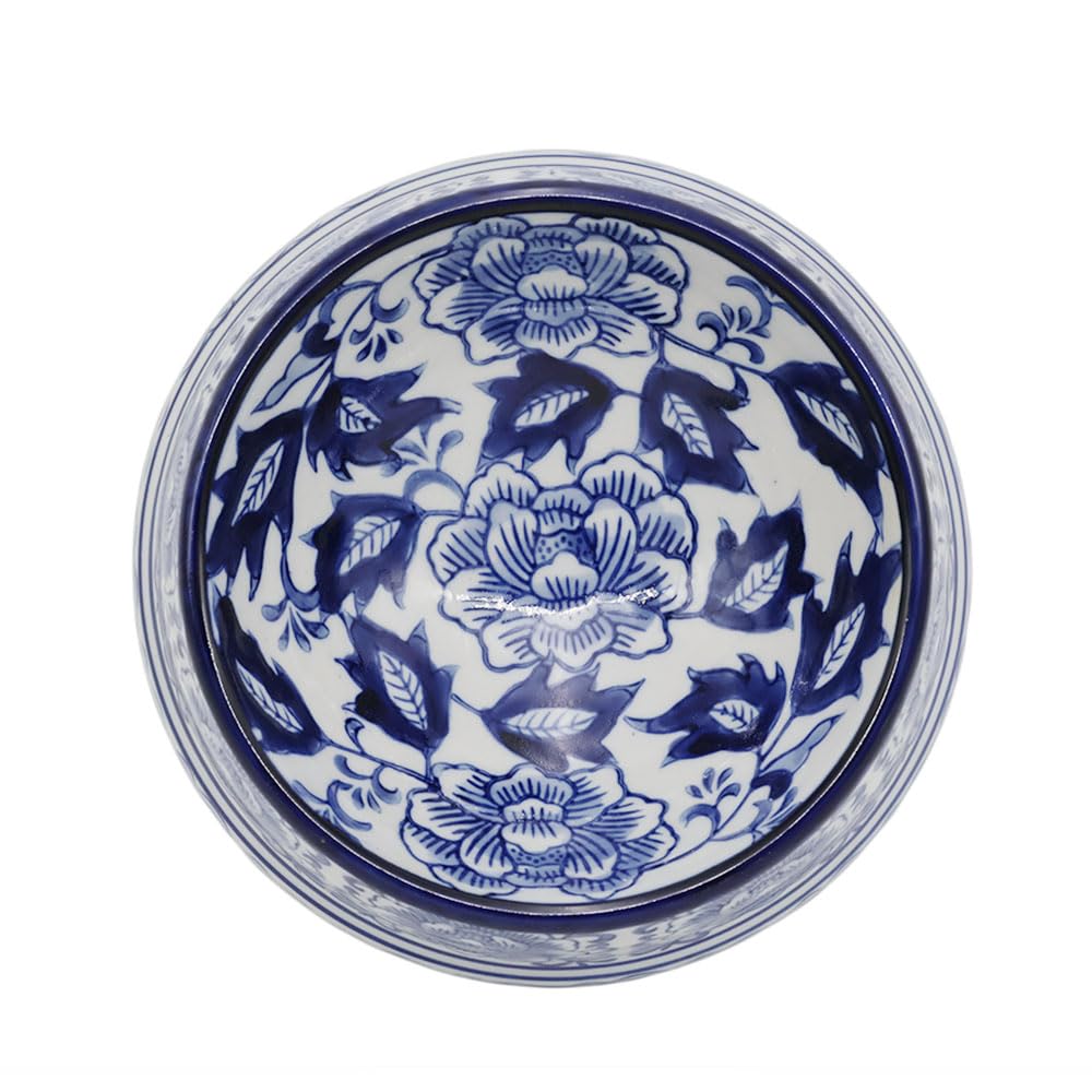 Hand-Painted Blue and White Ceramic Pet Bowl