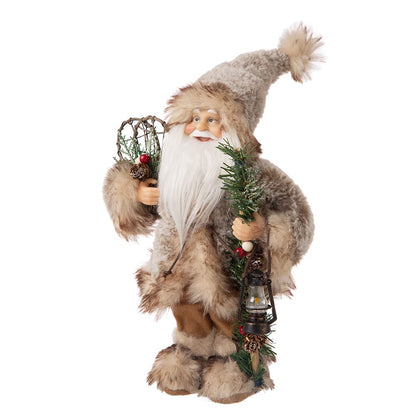 Blue Velvet Santa Figurine, 18 Inch