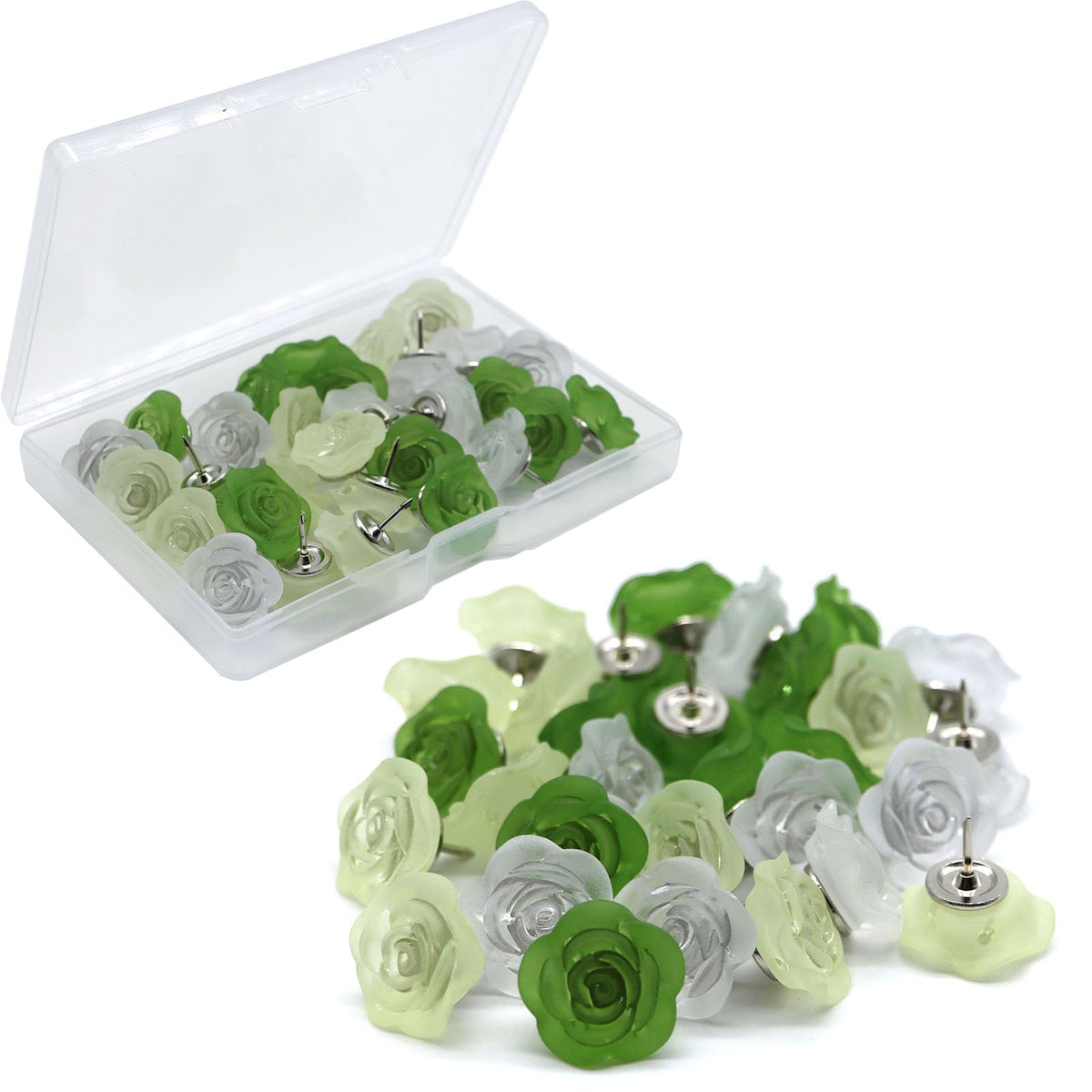 Blue Flower Push Pins, 30 Pack