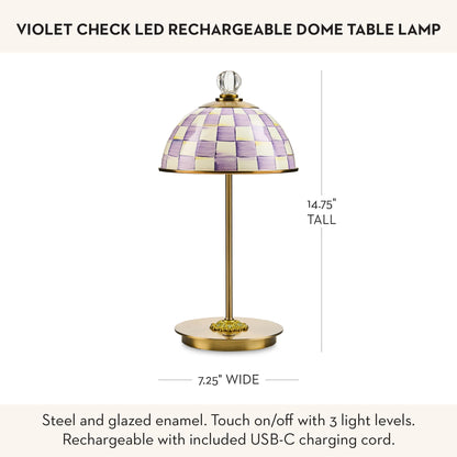 MacKenzie-Childs LED Dome Table Lamp, Sky Check