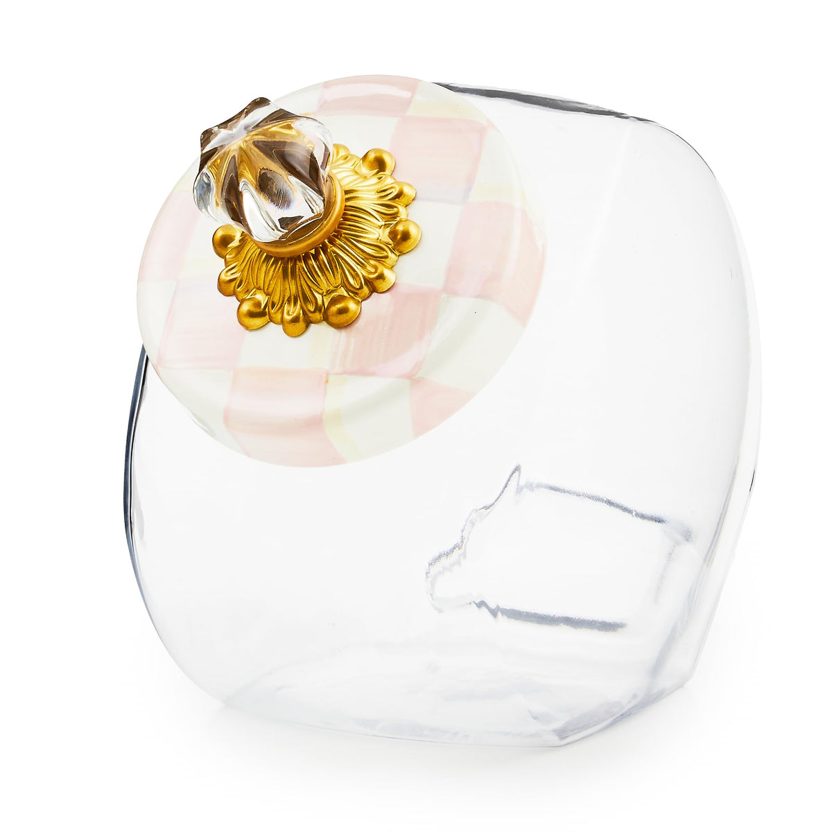 MacKenzie-Childs Glass Sweets Jar, Royal Check