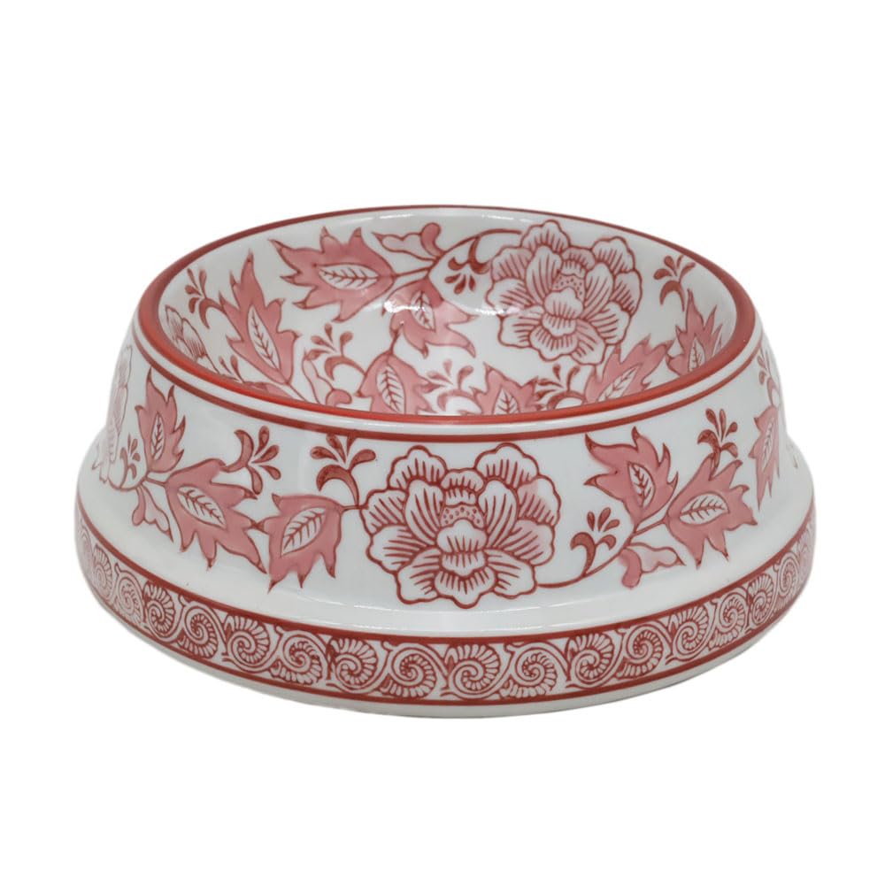 Hand-Painted Blue and White Ceramic Pet Bowl