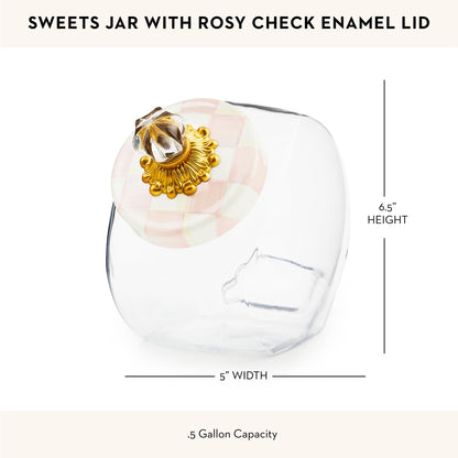 MacKenzie-Childs Glass Sweets Jar, Royal Check