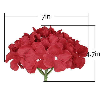 Silk Hydrangea Heads with Stems, Pack of 10