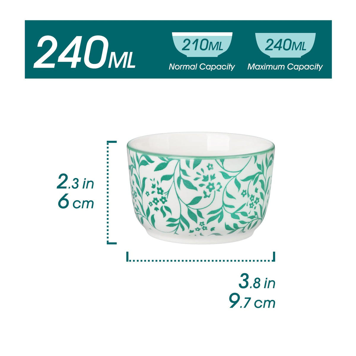 Floral Ceramic Ramekins, Set of 6