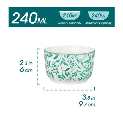 Floral Ceramic Ramekins, Set of 6