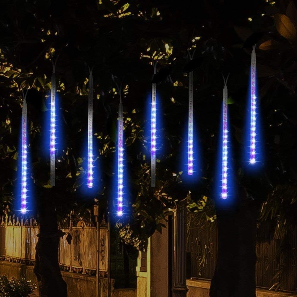 Blue Meteor Shower Christmas Lights, 8 Tubes