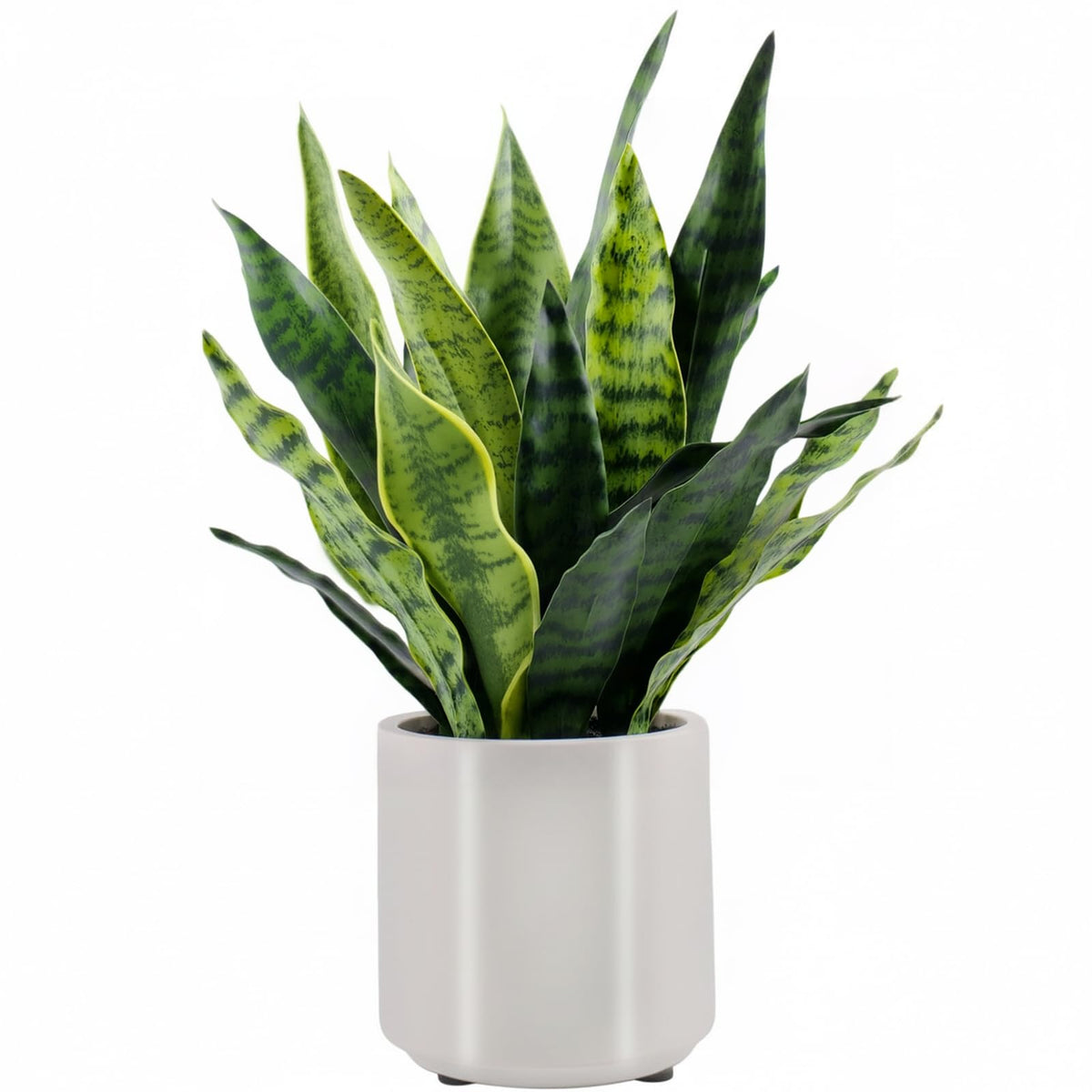 Faux White Orchid in Pot, 23 Inch
