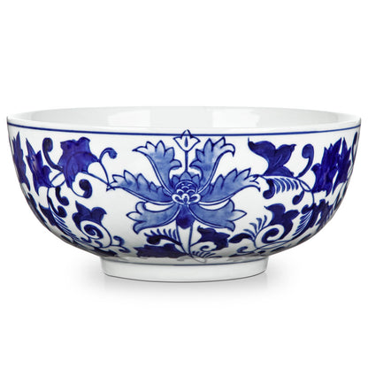 Blue and White Chinoiserie Bowl Planter, 9 Inch