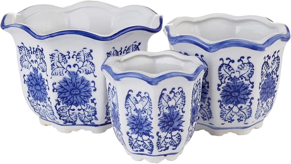 HakkaGirl Blue and White Chinoiserie Planters