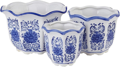 HakkaGirl Blue and White Chinoiserie Planters