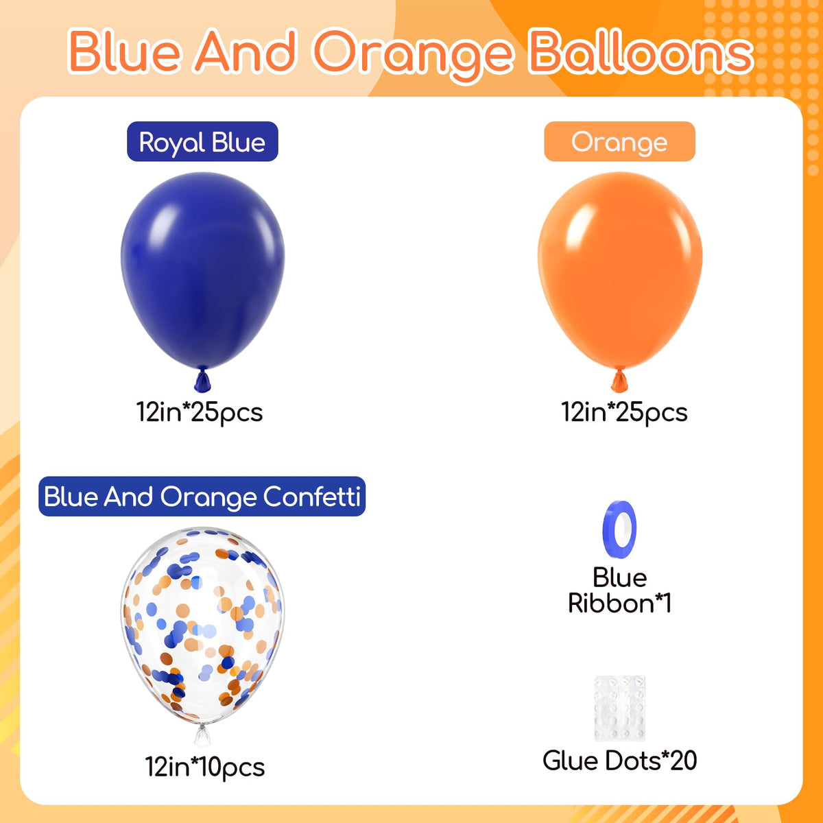 Blue and White Balloon Kit, 60 Pieces