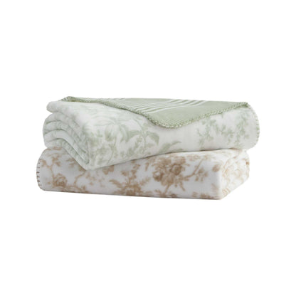 Laura Ashley Reversible Plush Throw, 50x70