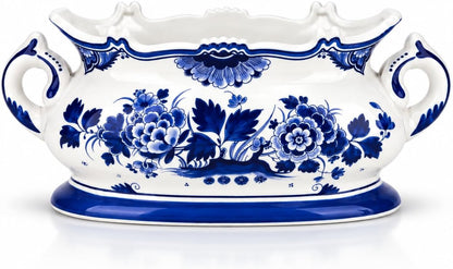 Blue and White Oval Footbath Planter