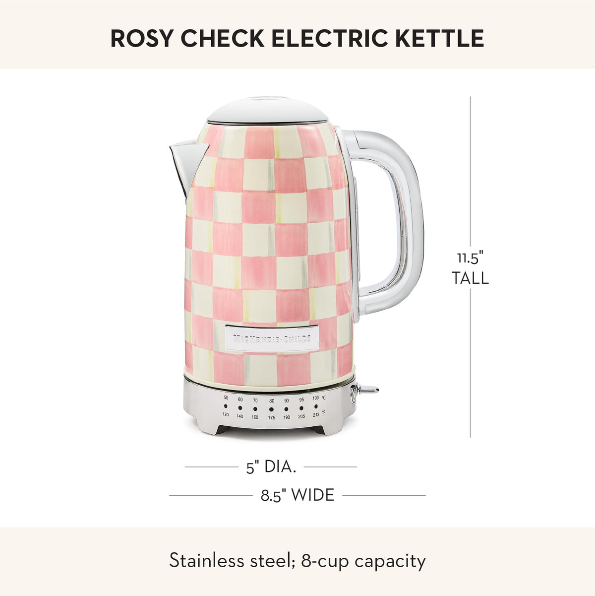MacKenzie-Childs Electric Kettle, Royal Check