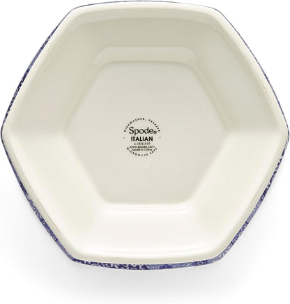 Spode Blue Italian Hexagonal Vase, 10.5 Inch