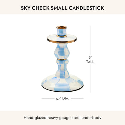 MacKenzie-Childs Sky Check Pillar Candlestick