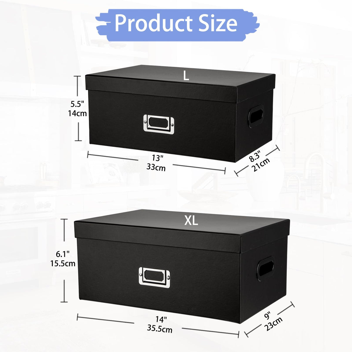 Blue and White Floral Nested Storage Boxes