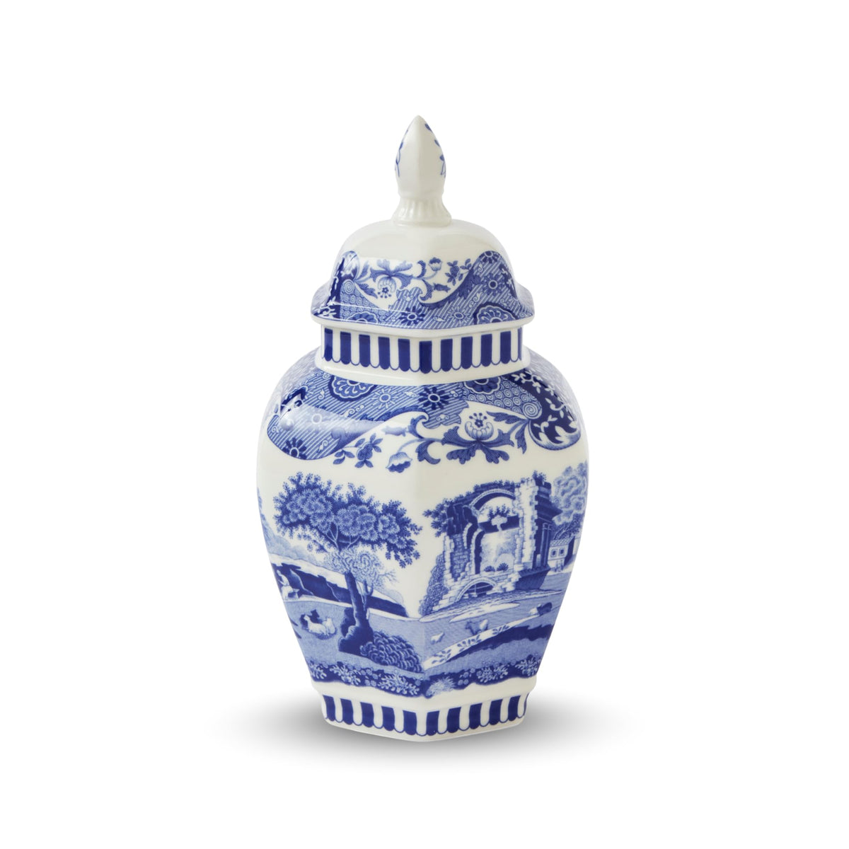 Spode Blue Italian Steccato Vase, 5.2 Inch