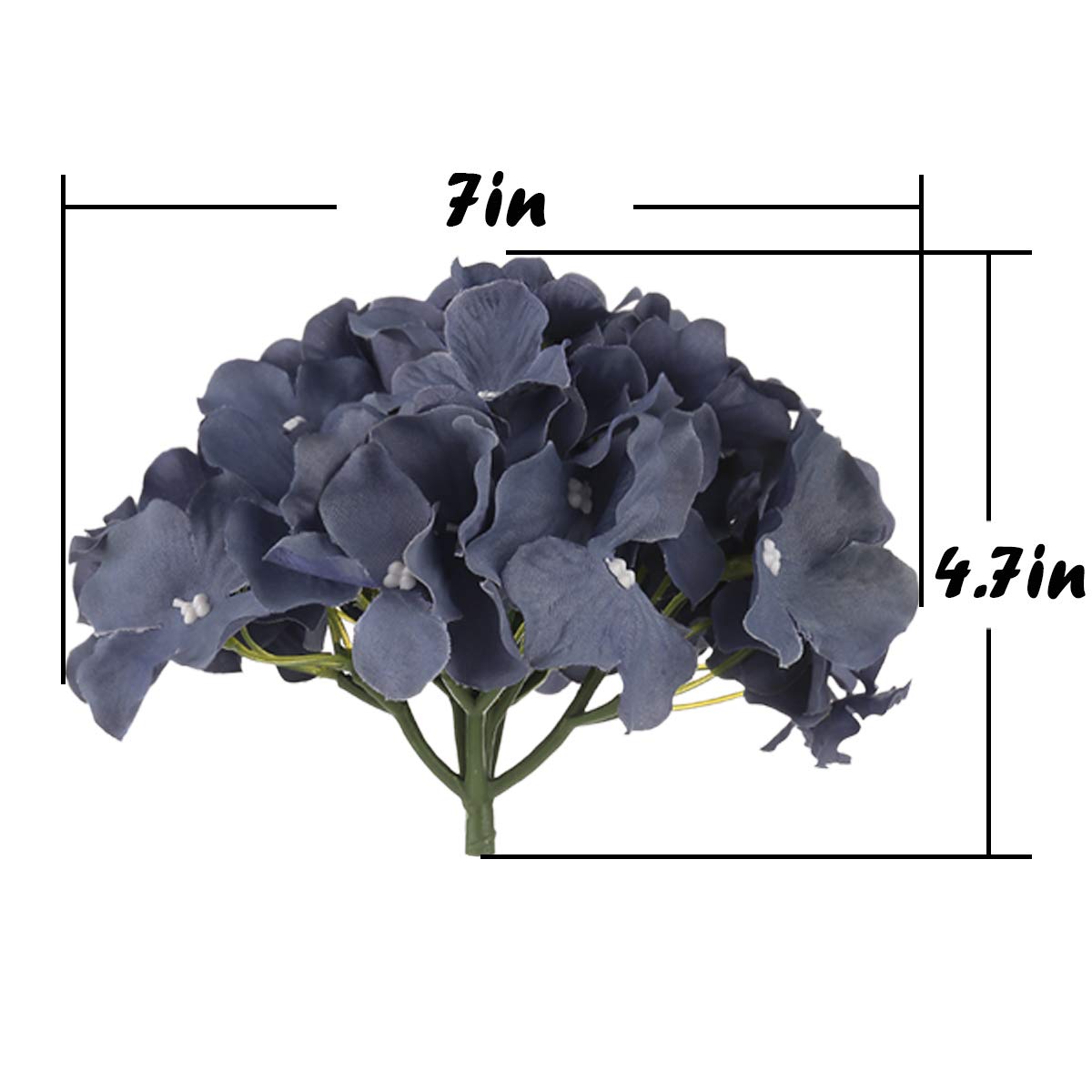 Silk Hydrangea Heads with Stems, Pack of 10