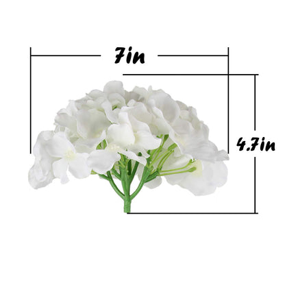 Silk Hydrangea Heads with Stems, Pack of 10