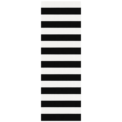 Navy and White Striped Cotton Rug, 28x43