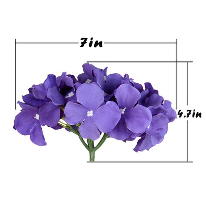 Silk Hydrangea Heads with Stems, Pack of 10