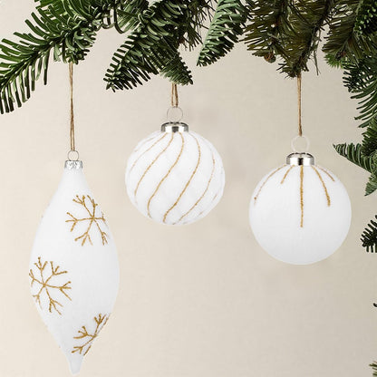 Royal Blue Velvet Christmas Ornament Balls, Set of 12